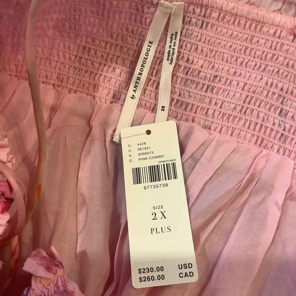 Anthropologie Floral Maxi Dress in Pink and Orange - Picture 16 of 16